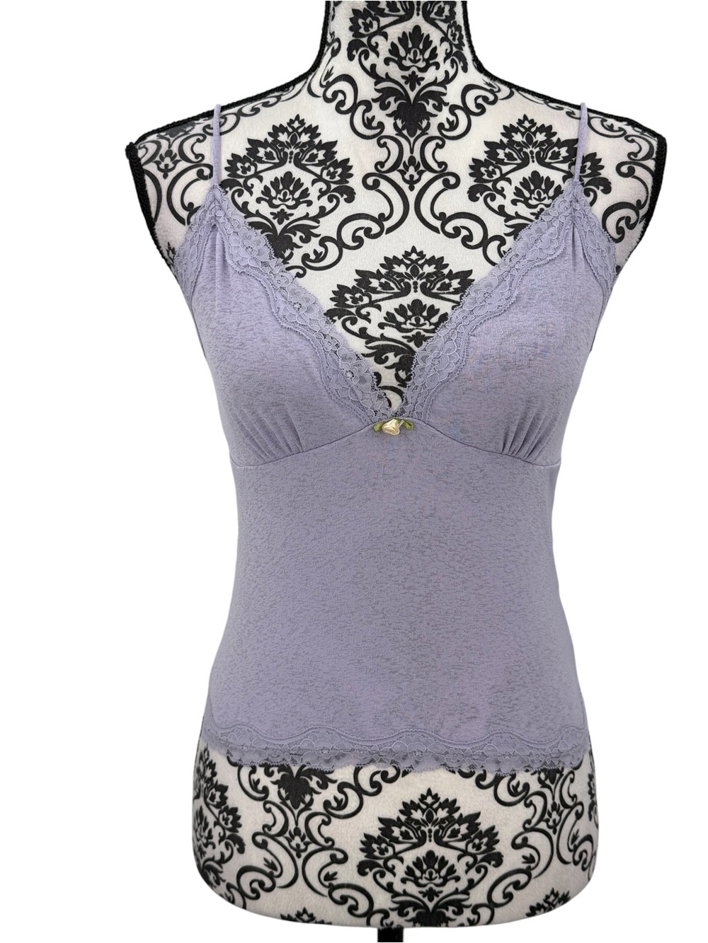 Cotton on Lace-Trim Lavender Camisole Tank Top Fairy Cottage Boho Manic Pixie